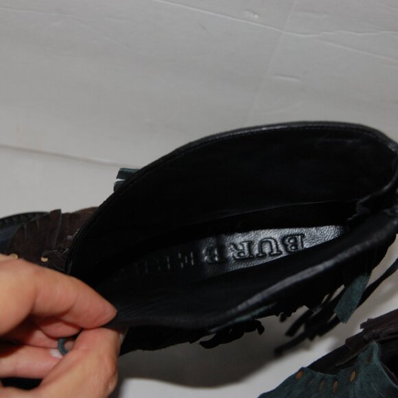 37.5/7.5❤️ BURBERRY Suede Leather Studded Fringe High Heels Ankle Boots ITALY - Picture 8 of 9